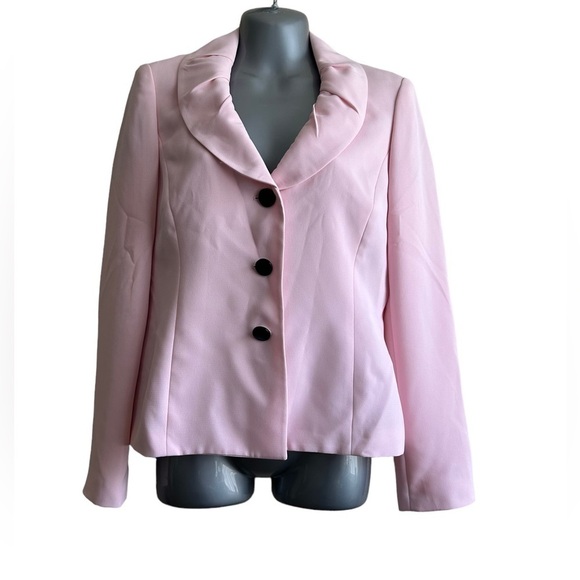 Kasper Pink Blazer Black Buttons • Used • Size: 4 - Picture 1 of 7